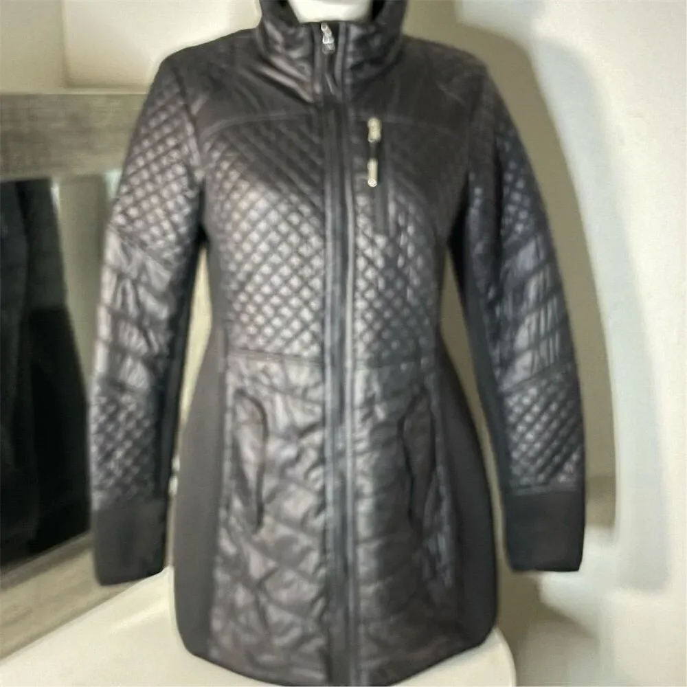 COPY - Michael Kors Women's Quilted Mixed Media Coat Black Size S Winter Casual